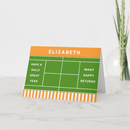 Grappige Tennis Verjaardag Kaart (Voorkant)