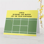 Grappige Tennis Verjaardag Kaart (Gele Bloem)