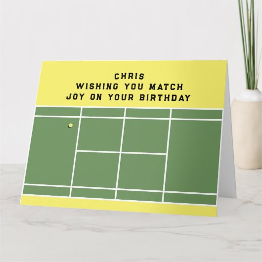 Grappige Tennis Verjaardag Kaart (Voorkant)