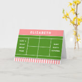 Grappige Tennis Verjaardag Kaart (Gele Bloem)