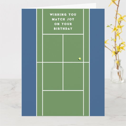 Grappige tennis verjaardagskaarten kaart (Gele Bloem)