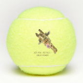 Grappige tennisballen met speelse Giraffe - Smile (Voorkant)
