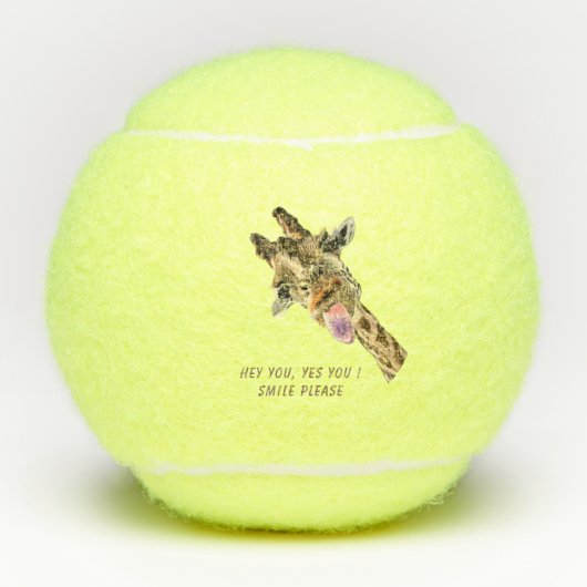 Grappige tennisballen Speelse Giraffe - aangepaste (Voorkant)