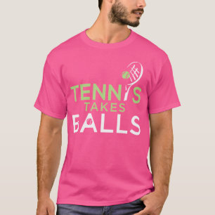 Grappige tennisballen Tenniswoordspelingen Tenniss T-shirt