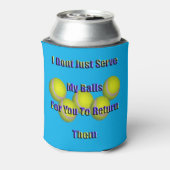 Grappige tennisballen terug, blikjeskoeler (Blikje Achterkant)