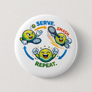 Grappige tennisquote voor tennisverslaafden ronde button 5,7 cm