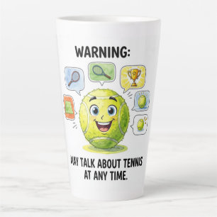 Grappige tennisuitdrukking voor tennisspelers latte mok