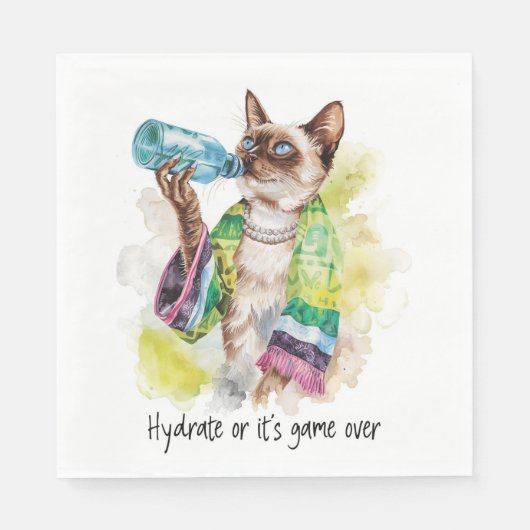 Grappige tennisuitspraak voor kattenliefhebbers servet (Voorkant)