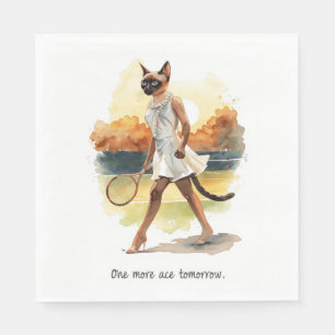 Grappige tennisuitspraak voor kattenliefhebbers servet