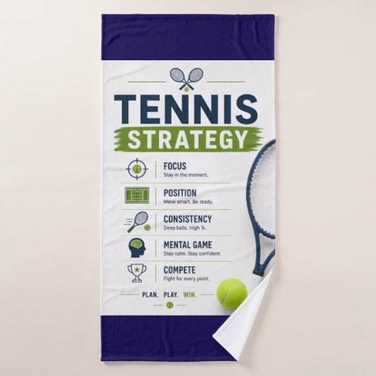 Grappige tennisuitspraak voor speler badhanddoek (Badhanddoek)