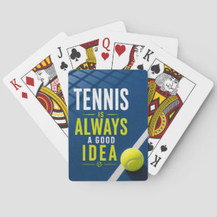 Grappige tennisuitspraak voor speler pokerkaarten