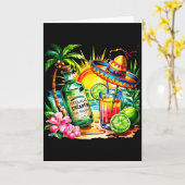 Grappige Tequila Drinken Cinco De Mayo Mexicaans F Kaart (Gele Bloem)