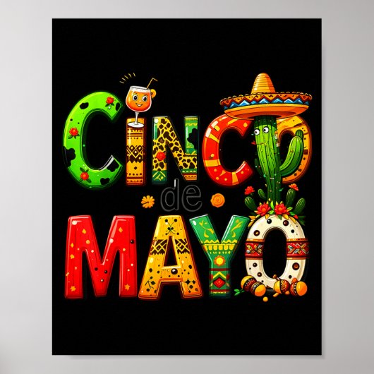 Grappige Tequila Drinken Cinco De Mayo Mexicaans F Poster (Voorkant)