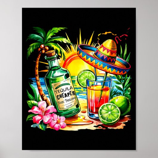 Grappige Tequila Drinken Cinco De Mayo Mexicaans F Poster (Voorkant)