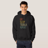 Grappige Tequila Eet Slaap Tequila Herhaal Hoodie (Voorkant volledig)