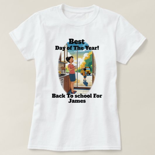 Grappige terug naar school aangepaste naam moeder t-shirt (Design voorkant)