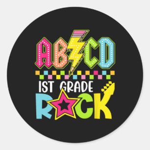Grappige terug naar school bliksemflits 1e leerjaa ronde sticker