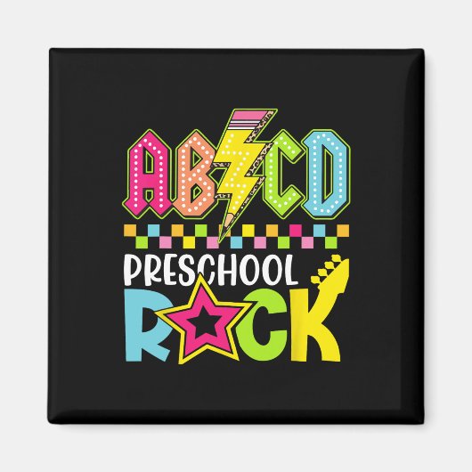 Grappige terug naar school bliksemflits kleutersch magneet (Voorkant)