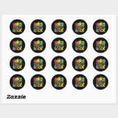 Grappige terug naar school bliksemflits Pre K Rock Ronde Sticker (Vel)