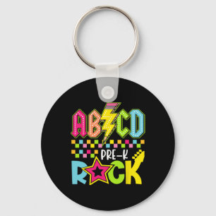 Grappige terug naar school bliksemflits Pre K Rock Sleutelhanger