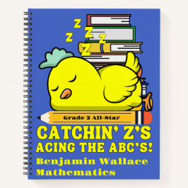 Grappige Terug naar School Cijfer Naam Slapende Ki Notitieboek