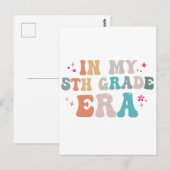 Grappige terug naar school In mijn 5e leerjaar Era Briefkaart (Voorkant / Achterkant)