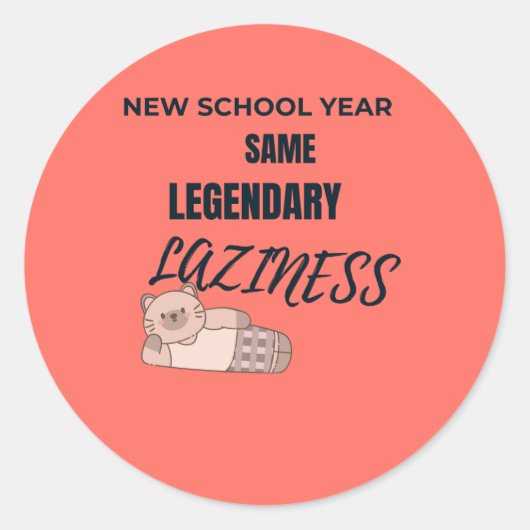 Grappige 'Terug naar school' luie sticker (Voorkant)