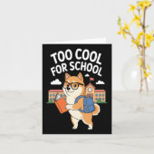 Grappige terug naar school nerd-achtige hond kaart (Gele Bloem)