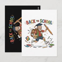 Grappige terug naar school ouderejaars student briefkaart