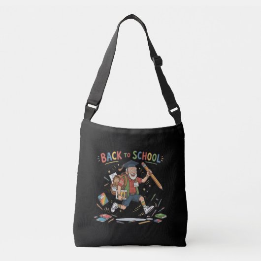 Grappige terug naar school ouderejaars student crossbody tas (Voorkant)