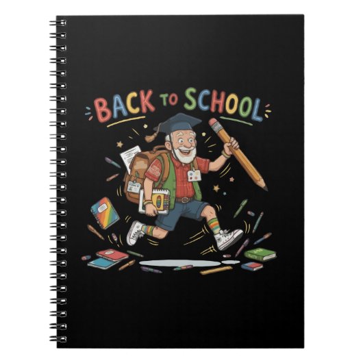 Grappige terug naar school ouderejaars student notitieboek (Voorkant)