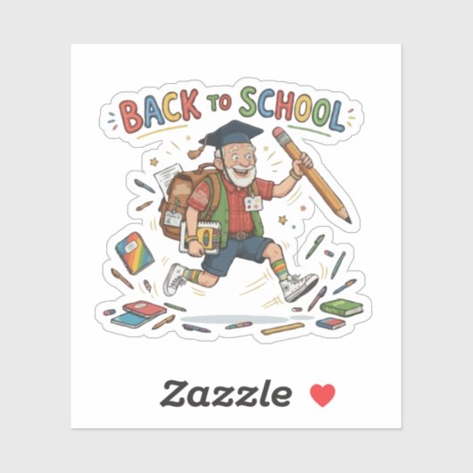 Grappige terug naar school ouderejaars student sticker (Vel)