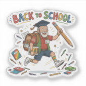 Grappige terug naar school ouderejaars student sticker (Voorkant)