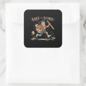 Grappige terug naar school ouderejaars student vierkante sticker (Tas)
