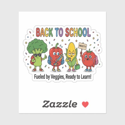 Grappige terug-naar-school schattige groente karak sticker (Vel)