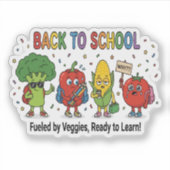 Grappige terug-naar-school schattige groente karak sticker (Voorkant)