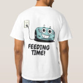 Grappige Tesla Opladen - Voedingstijd T-shirt (Achterkant)