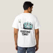 Grappige Tesla Opladen - Voedingstijd T-shirt (Achterkant volledig)