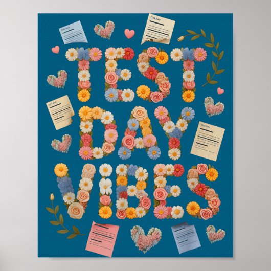 Grappige test dag vibes alles is prima stamGrappig Poster (Voorkant)