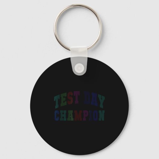 Grappige testdag kampioen test leraar alles sleutelhanger (Voorkant)