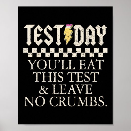 Grappige testdag leraren je eet deze test links poster (Voorkant)