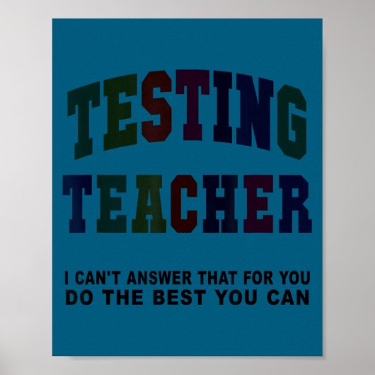 Grappige testende leraar testdag bruh wiskunde ela poster (Voorkant)
