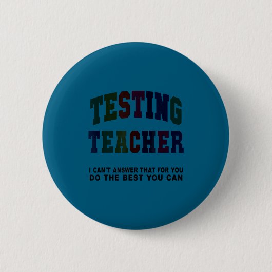 Grappige testende leraar testdag gast wiskunde eng ronde button 5,7 cm (Voorkant)