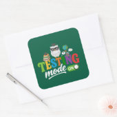 Grappige testmodus aan Cool Uil | Leraar & Leerlin Vierkante Sticker (Envelop)