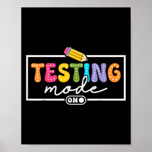Grappige testmodus op testdag Motivatie thee Poster