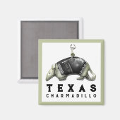 Grappige Texas gordeldier Magneet (Voorkant / Achterkant)
