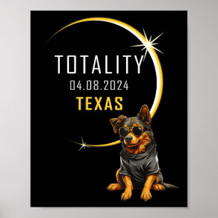 Grappige Texas Totale Zonsverduistering Hond Poster
