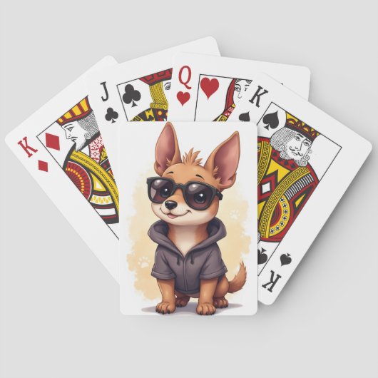 Grappige Thai Ridgeback Kawaii Hond Pokerkaarten (Achterkant)