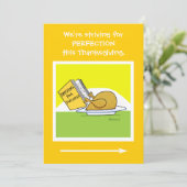 Grappige Thanksgiving Banket Cartoon Uitnodiging K (Staand voorkant)