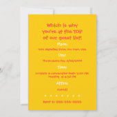 Grappige Thanksgiving Banket Cartoon Uitnodiging K (Achterkant)